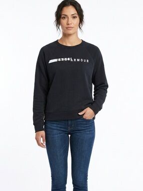 58 Under Armour Black Pullover Sweatshirt | Cozy Fit Athleisure Streetwear Small